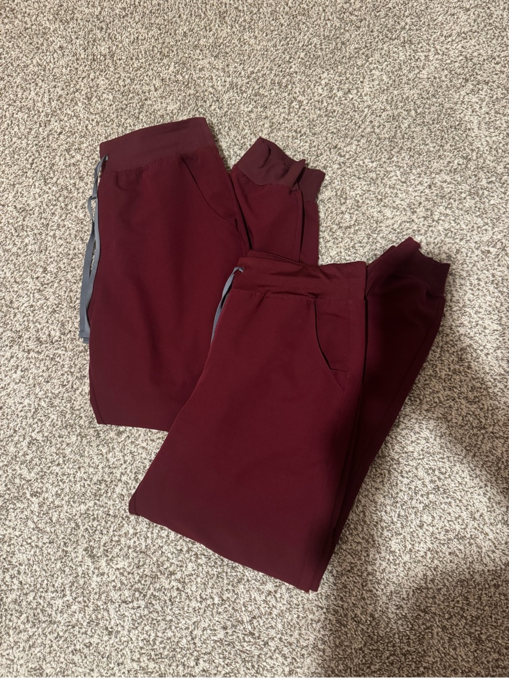 **TWO PAIRS** Figs Zamora High-Rise Jogger Scrub Pant - Burgundy MED